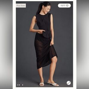 Anthropologie The Della Pleated-Waist Shell Top in Black